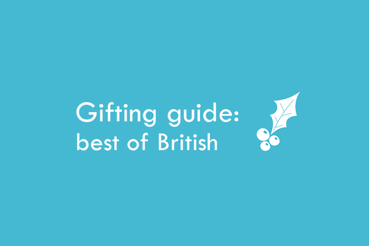 Gifting guide: best of British. With white holly sprig.