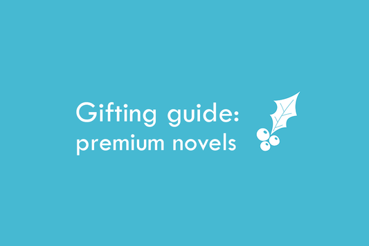 Gifting guide: premium novels. With white holly sprig.