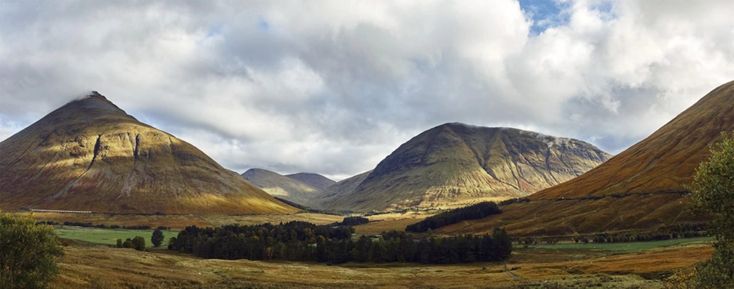 A photograph of a Highland landscape.
